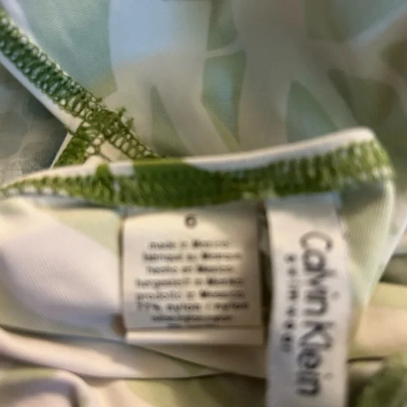 Calvin Klein Green Leaf One Piece Swimsuit - Picture 8 of 8